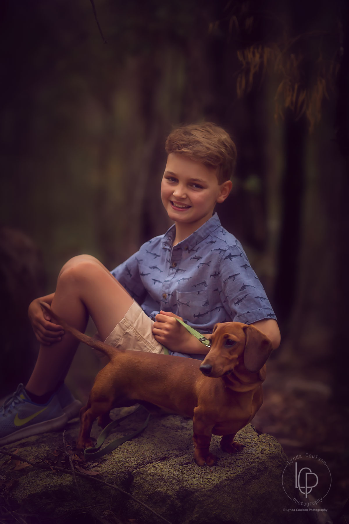 brisbane portrait of boy and dog
